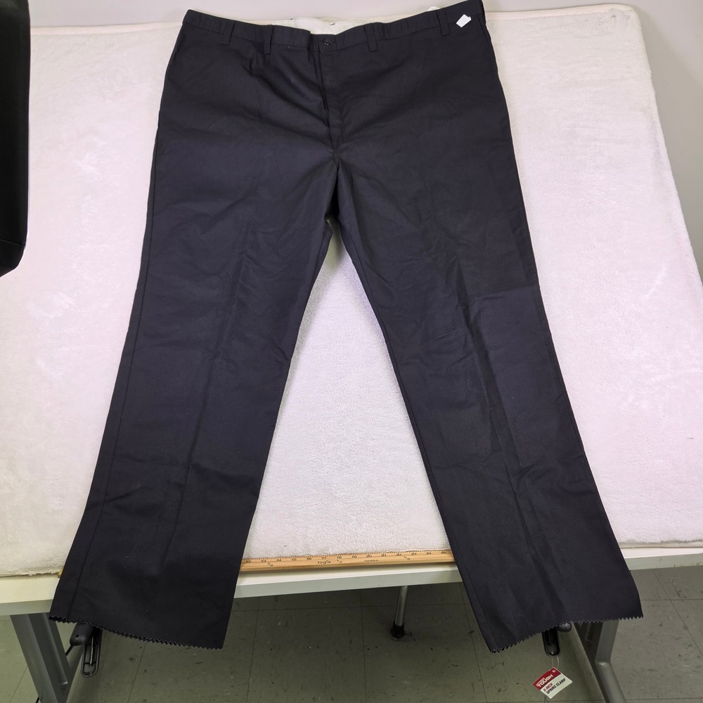 Dickies Occupational Wear Black Work Pants LP812BK Mens 60 UU Unfinished Hem